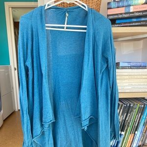 Margaret O’Leary cotton Blue knit cardigan sweater